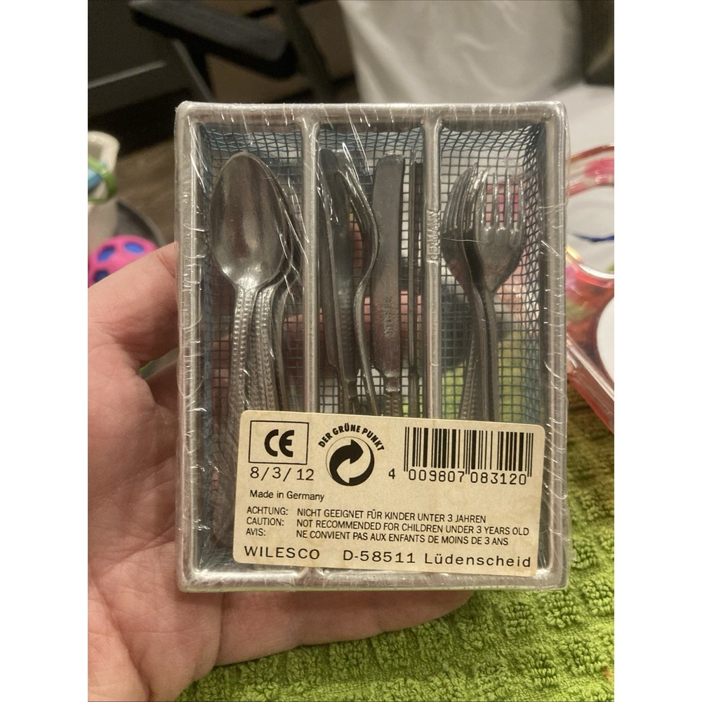 Wilesco Miniature Cutlery Set Sealed Made in Germany Dollhouse Mini Silverware